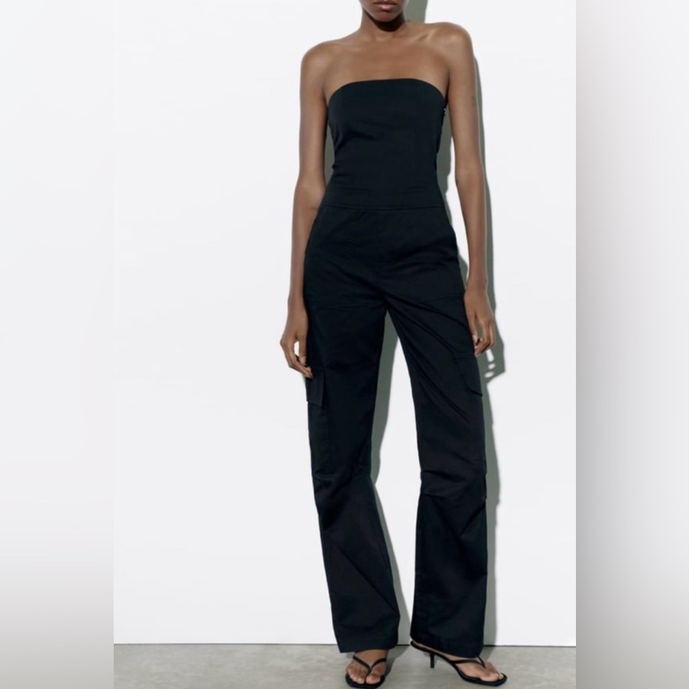 Zara Black Strapless Jumpsuit